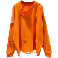 Orange Hole Hallow Out Sweatshirt