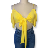 Yellow Solid Tie Front