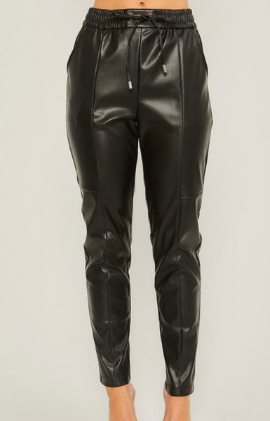 Black Faux Leather Pants