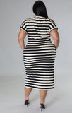 Stripe Plus Size Dress