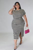 Stripe Plus Size Dress